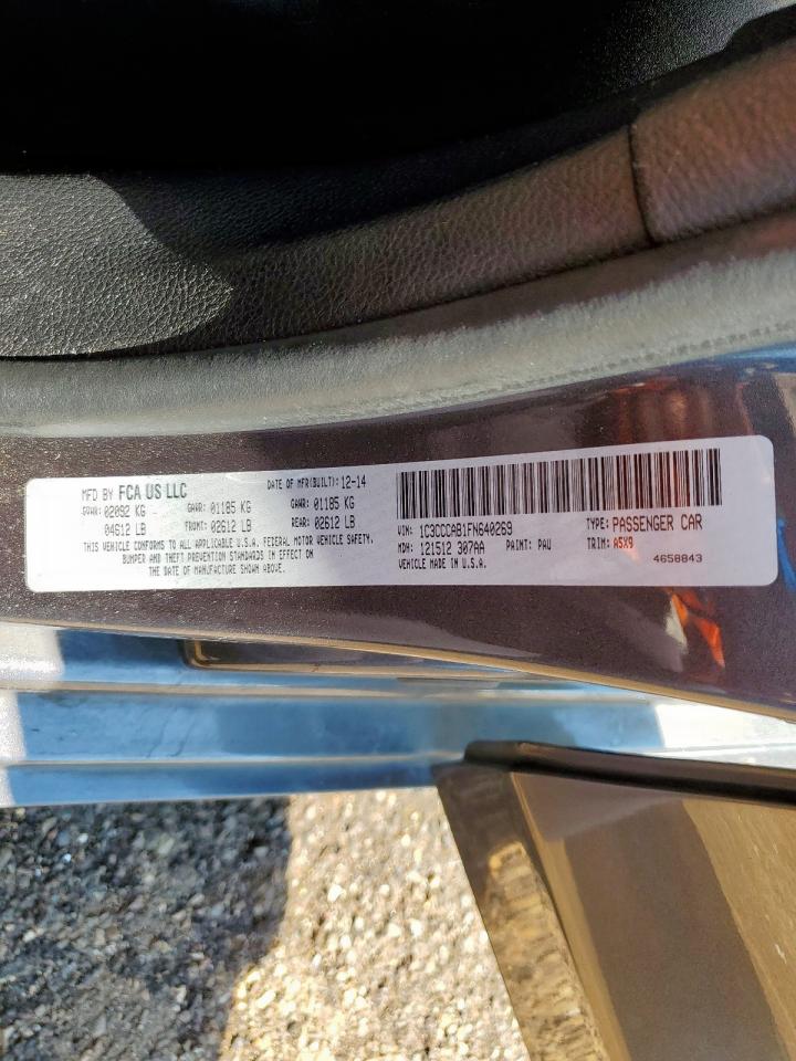 2015 Chrysler 200 Limited VIN: 1C3CCCAB1FN640269 Lot: 83946845