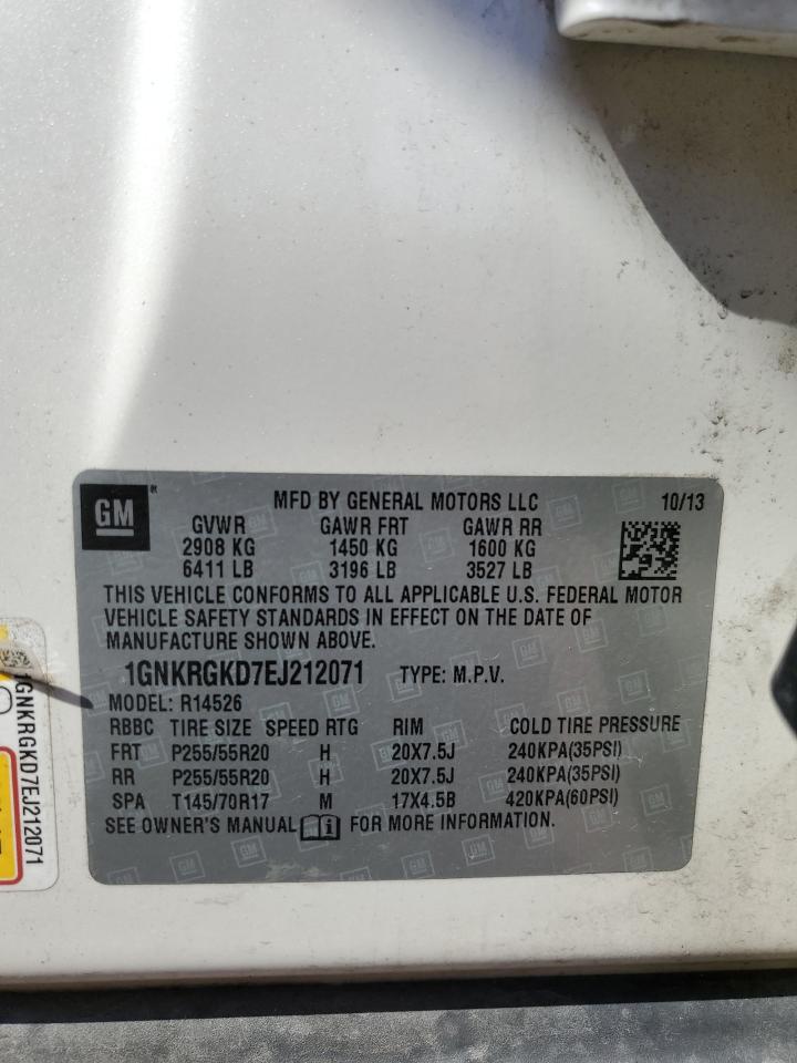 2014 Chevrolet Traverse Lt VIN: 1GNKRGKD7EJ212071 Lot: 70521215