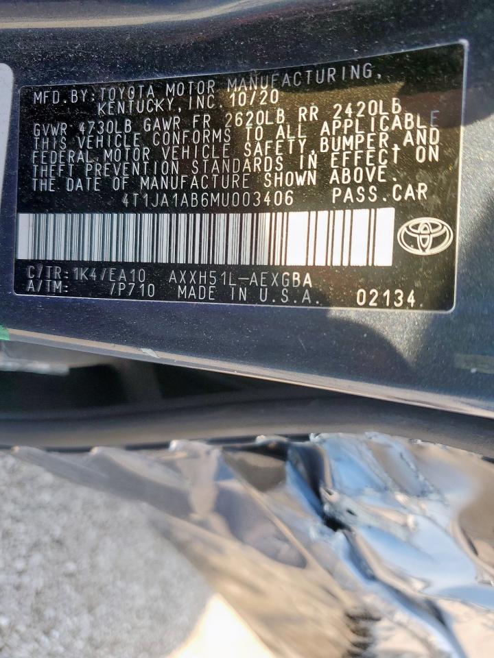 2021 Toyota Avalon Xle VIN: 4T1JA1AB6MU003406 Lot: 80724185
