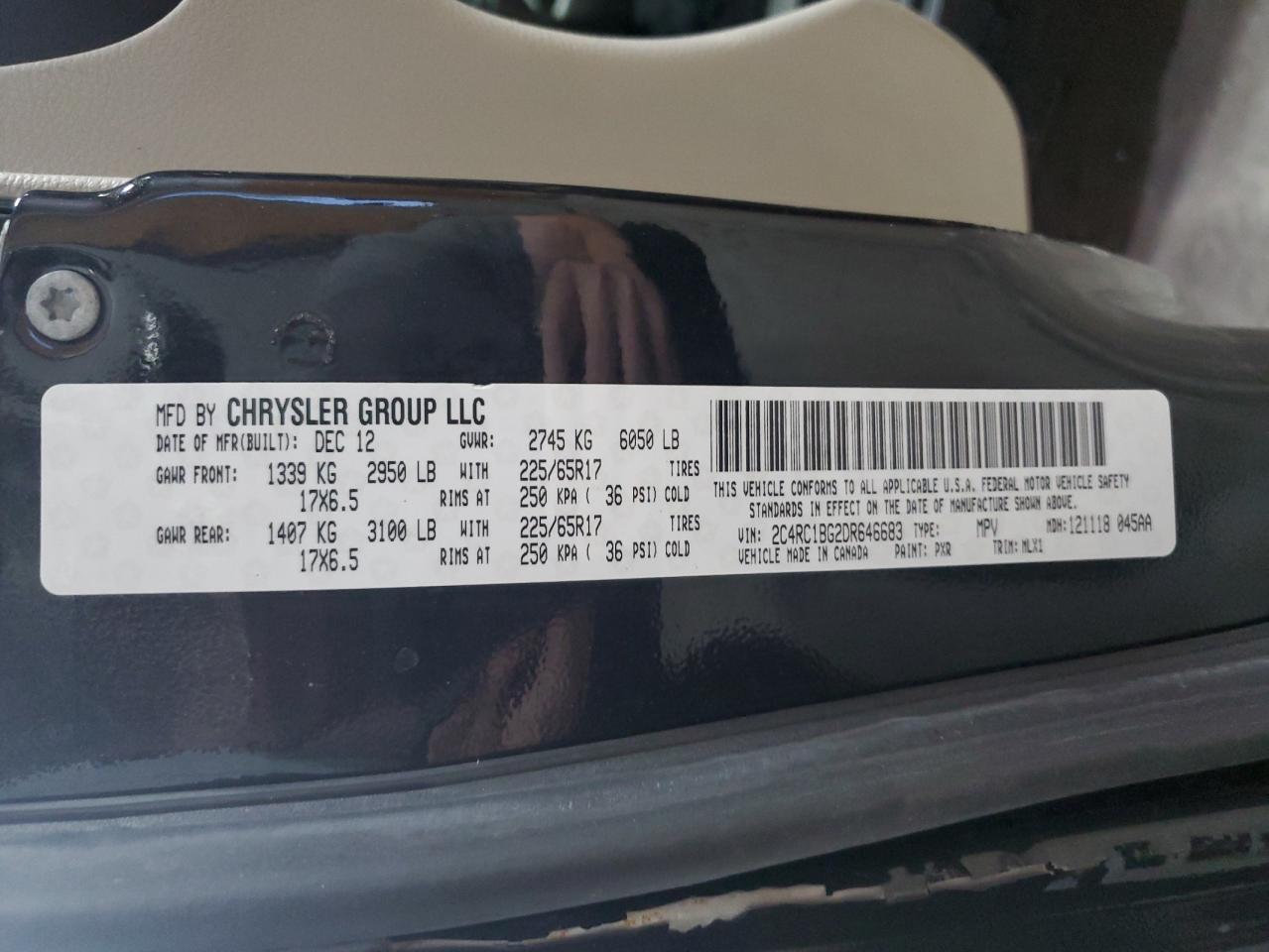 2013 Chrysler Town & Country Touring VIN: 2C4RC1BG2DR646683 Lot: 83799115