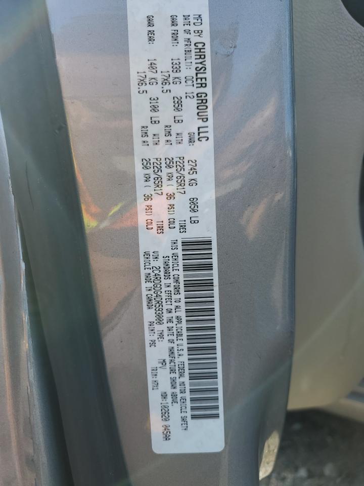 2013 Dodge Grand Caravan Crew VIN: 2C4RDGDG4DR593000 Lot: 81069645