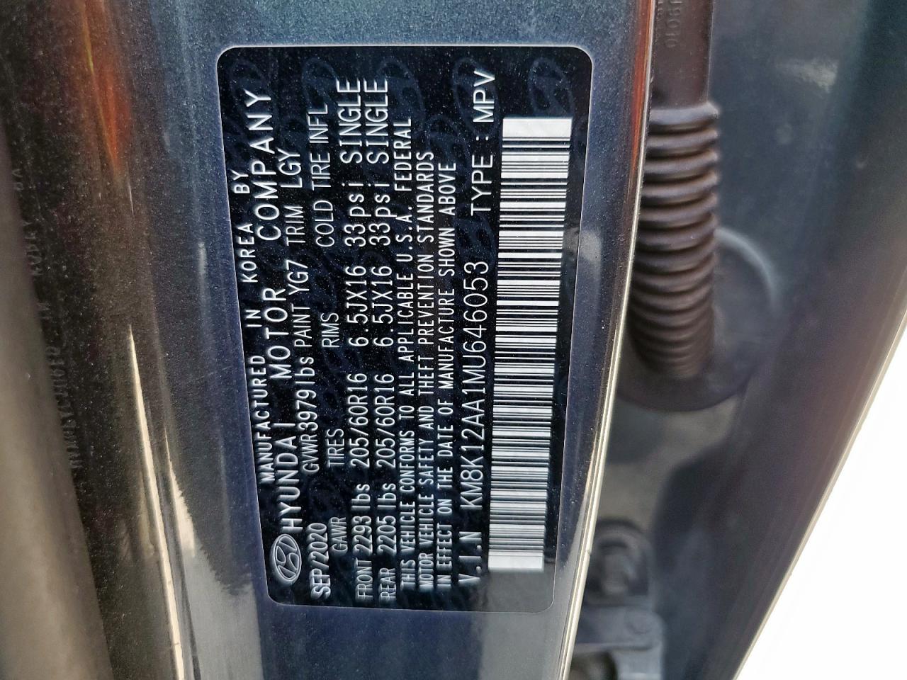 2021 Hyundai Kona Se VIN: KM8K12AA1MU646053 Lot: 71611115