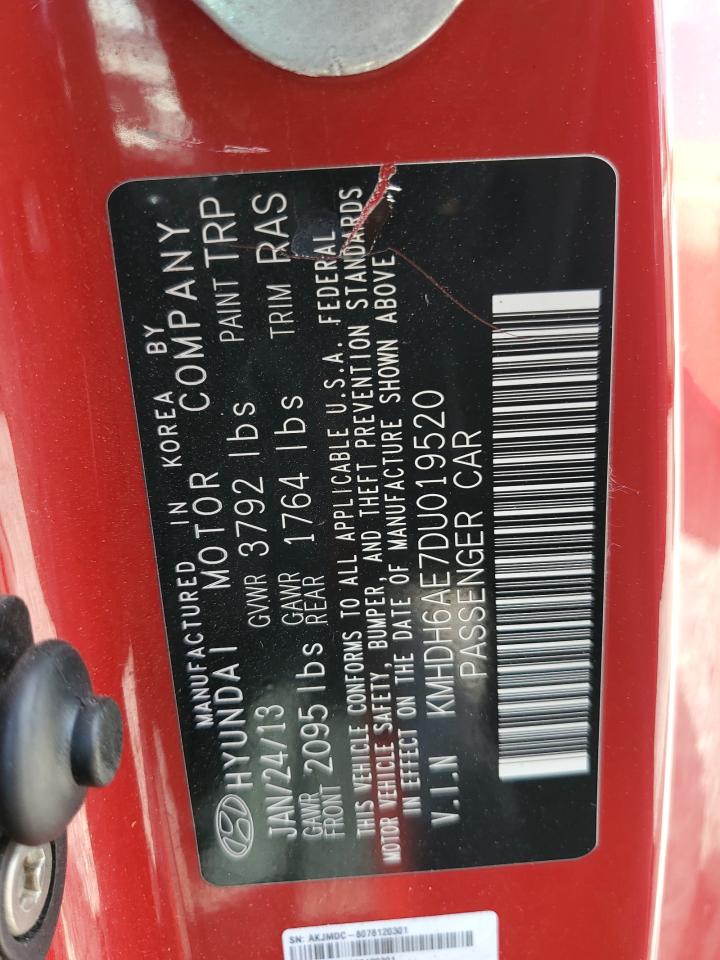 2013 Hyundai Elantra Coupe Gs VIN: KMHDH6AE7DU019520 Lot: 71251455