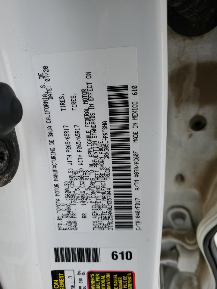 2020 Toyota Tacoma Double Cab VIN: 3TMCZ5AN0LM357044 Lot: 81866245