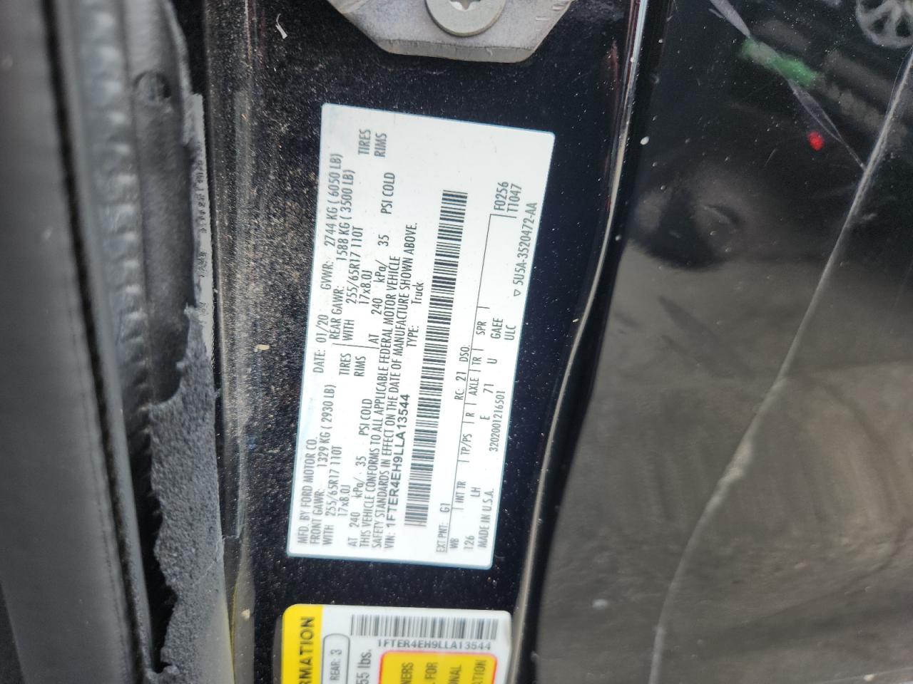 2020 Ford Ranger Xl VIN: 1FTER4EH9LLA13544 Lot: 84614715