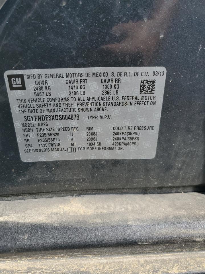 2013 Cadillac Srx Performance Collection VIN: 3GYFNDE3XDS604878 Lot: 80861805