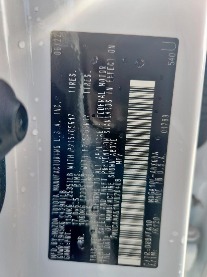 2022 Toyota Corolla Cross Le VIN: 7MUCAAAG1NV020408 Lot: 81639505