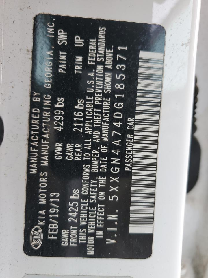 2013 Kia Optima Ex VIN: 5XXGN4A74DG185371 Lot: 71177475