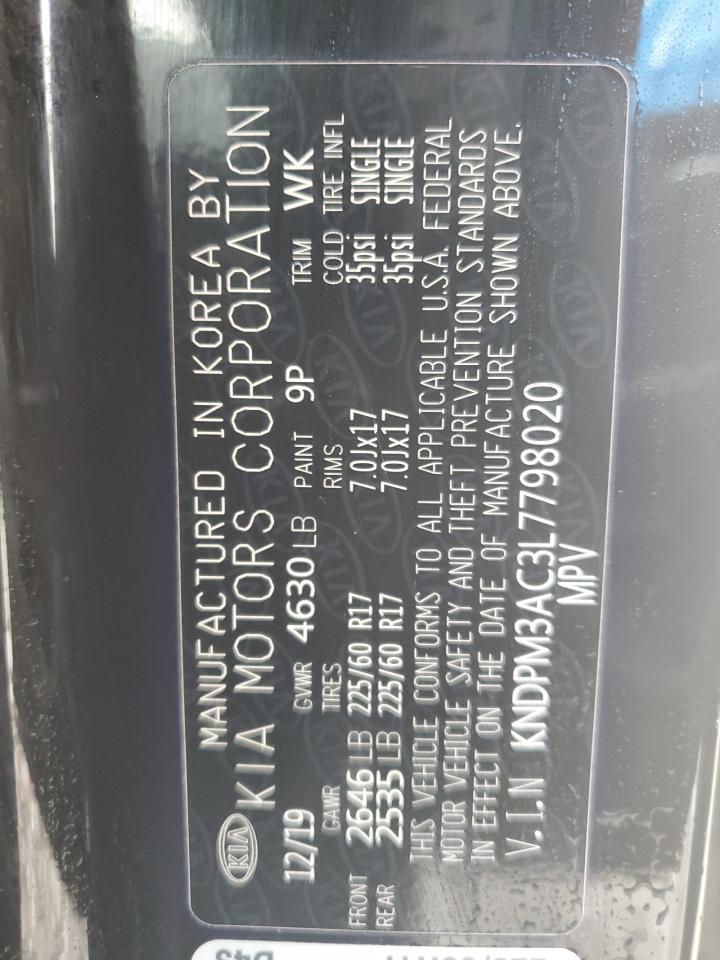 2020 Kia Sportage Lx VIN: KNDPM3AC3L7798020 Lot: 81595345