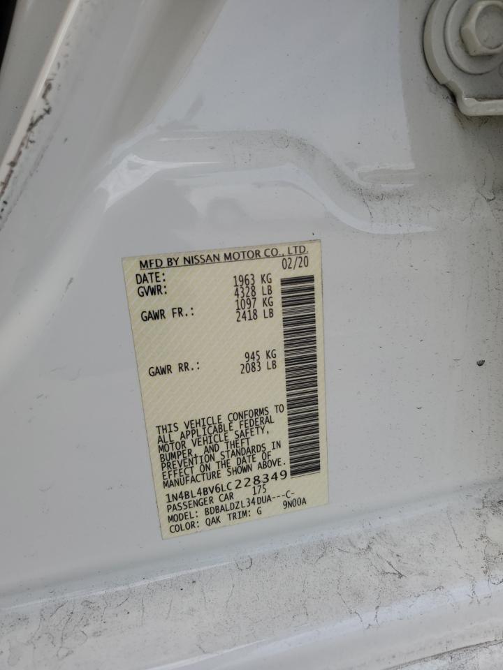 2020 Nissan Altima S VIN: 1N4BL4BV6LC228349 Lot: 81641815