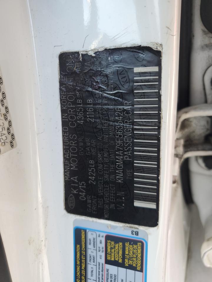 2015 Kia Optima Lx VIN: KNAGM4A79F5635426 Lot: 71906345