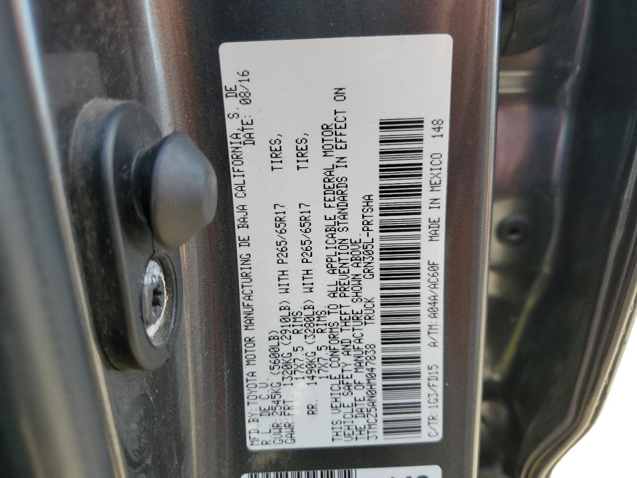 2017 Toyota Tacoma Double Cab VIN: 3TMCZ5AN0HM047838 Lot: 69478065