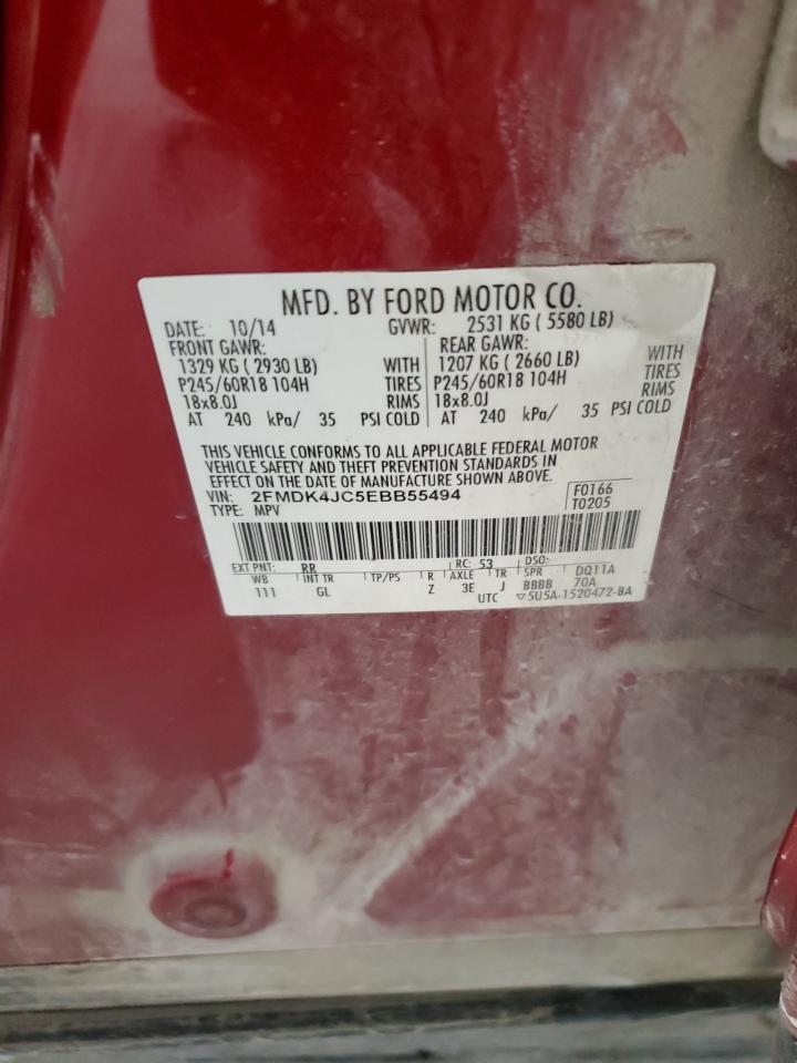 2014 Ford Edge Sel VIN: 2FMDK4JC5EBB55494 Lot: 81130865