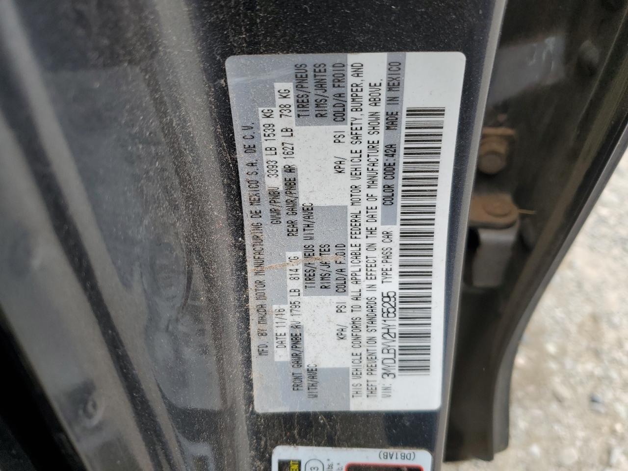 2017 Toyota Yaris Ia VIN: 3MYDLBYV2HY165295 Lot: 81916485