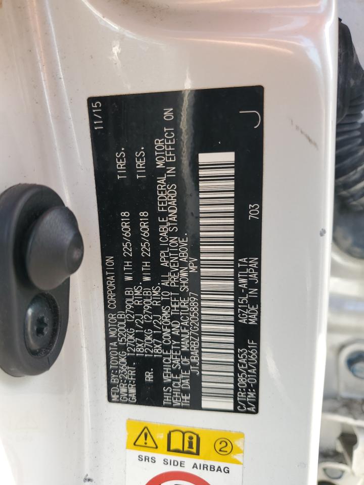 2016 Lexus Nx 200T Base VIN: JTJBARBZ7G2058897 Lot: 71895335