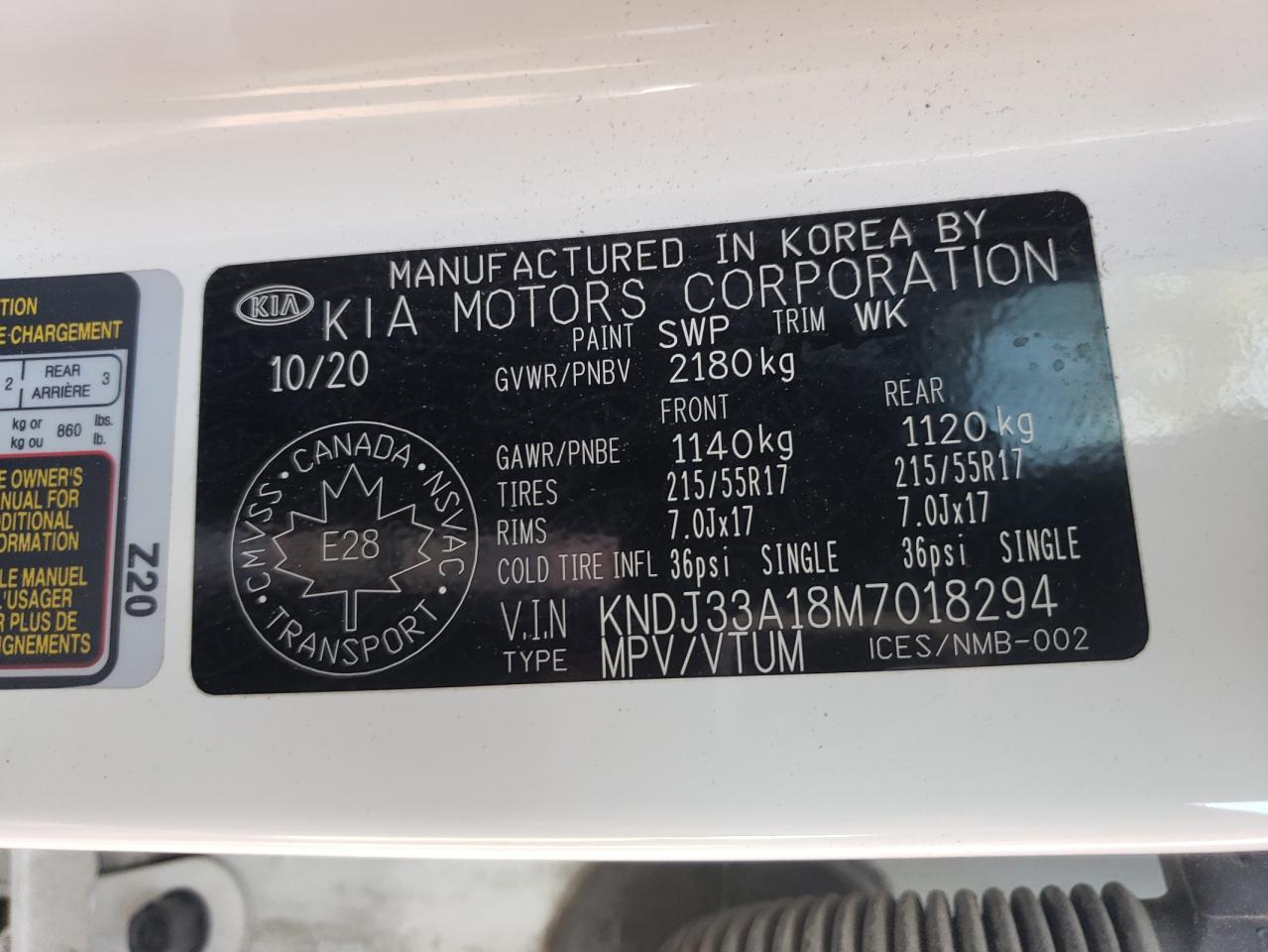 2021 Kia Soul Ev Limited VIN: KNDJ33A18M7018294 Lot: 81032635