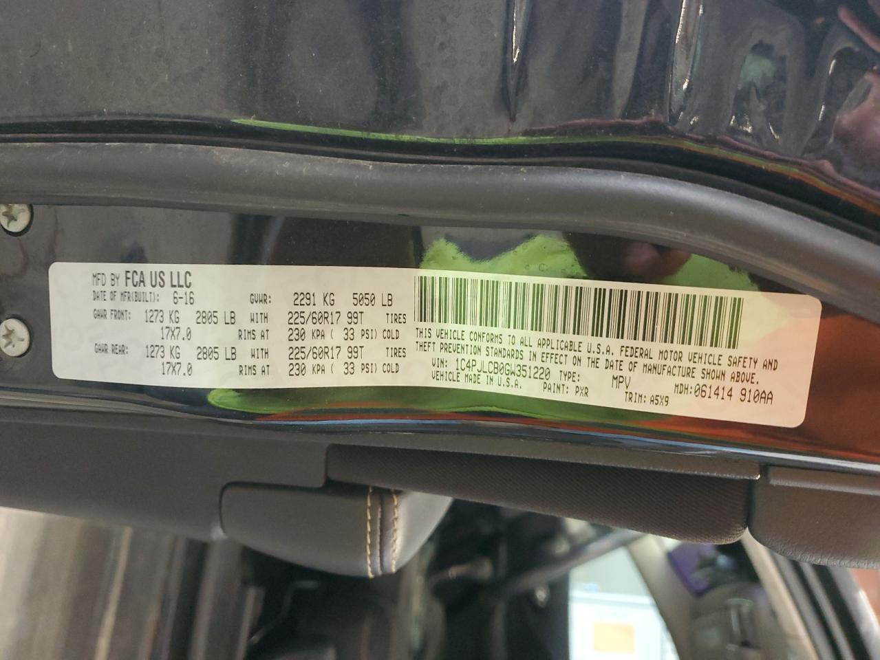 2016 Jeep Cherokee Latitude VIN: 1C4PJLCB0GW351220 Lot: 81682925