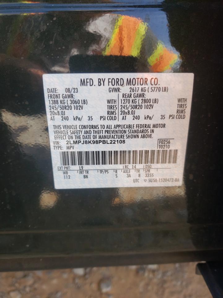 2023 Lincoln Nautilus Reserve VIN: 2LMPJ8K98PBL22108 Lot: 71325425