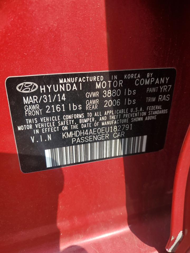 2014 Hyundai Elantra Se VIN: KMHDH4AE0EU182791 Lot: 71706765