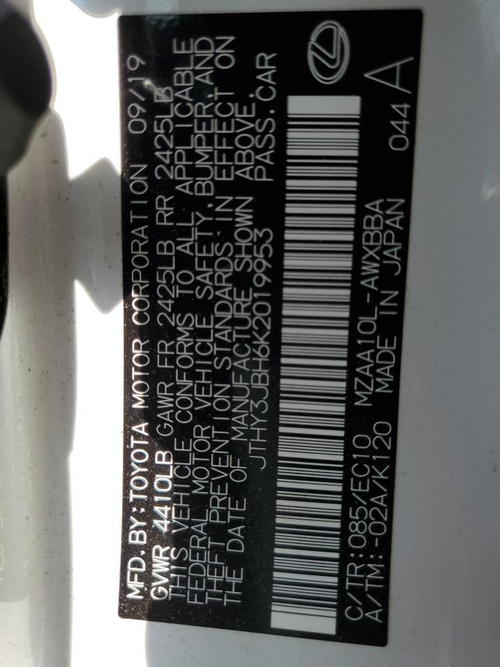 2019 Lexus Ux 200 VIN: JTHY3JBH6K2019953 Lot: 71482445