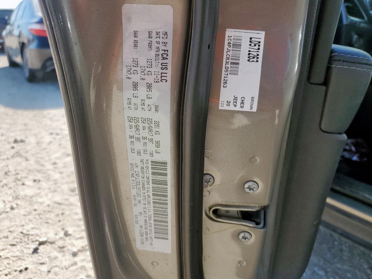 2020 Jeep Cherokee Latitude VIN: 1C4PJLCB3LD571263 Lot: 84272585