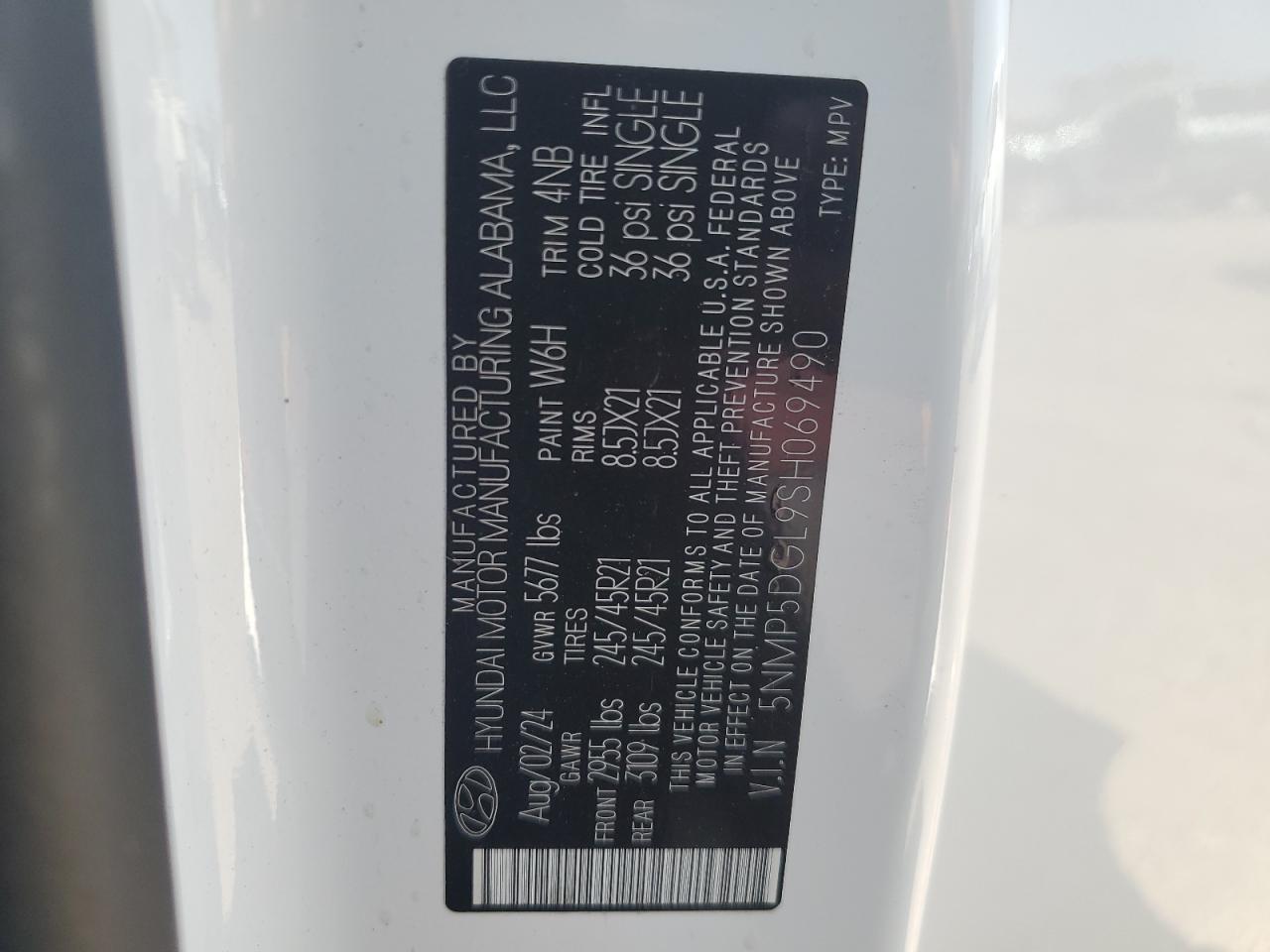 2025 Hyundai Santa Fe Calligraphy VIN: 5NMP5DGL9SH069490 Lot: 81109945