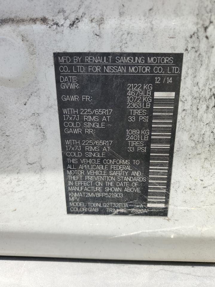 2015 Nissan Rogue S VIN: KNMAT2MV8FP521903 Lot: 80819595