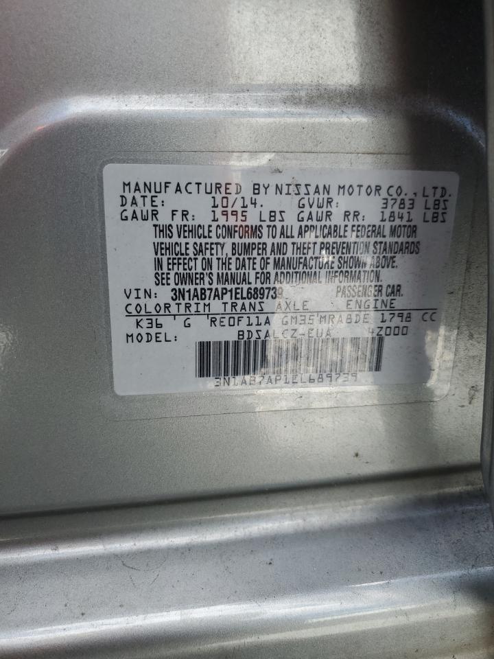 2014 Nissan Sentra S VIN: 3N1AB7AP1EL689739 Lot: 84169795