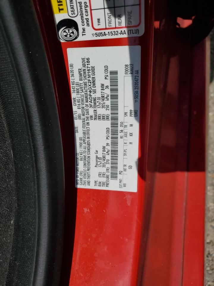 2015 Ford Fiesta St VIN: 3FADP4GX2FM167186 Lot: 80130215