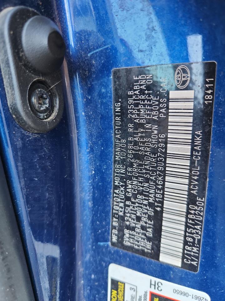 2009 Toyota Camry Base VIN: 4T1BE46K79U372916 Lot: 84560525