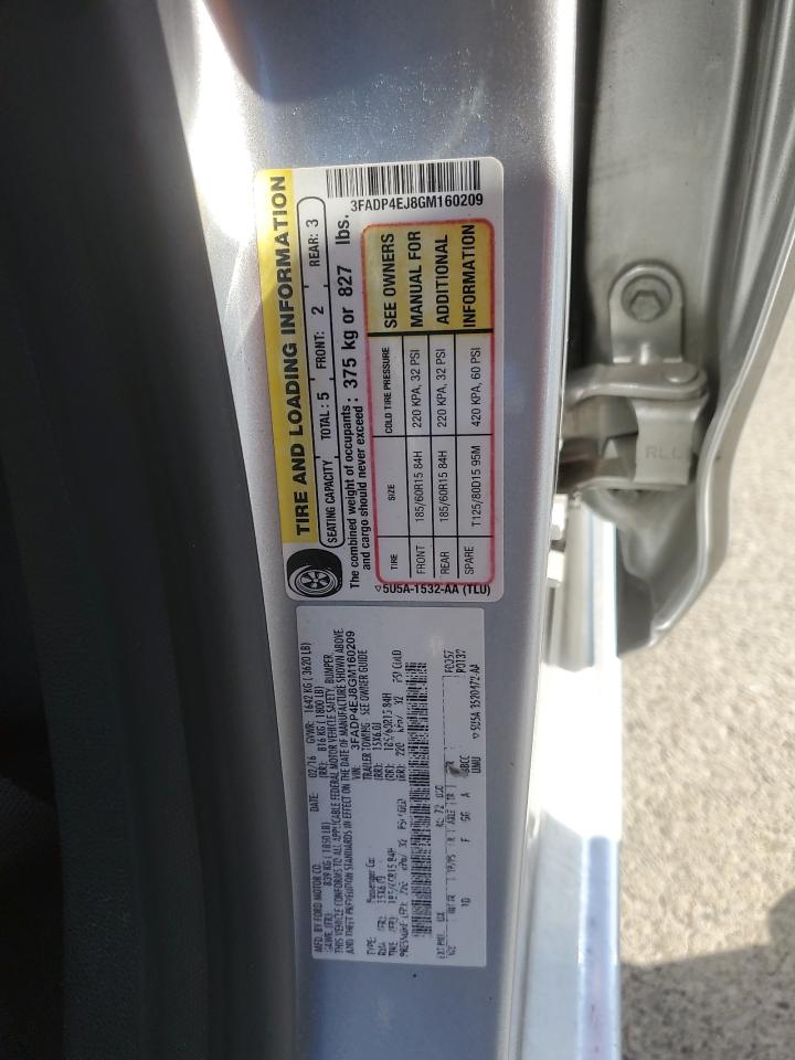 2016 Ford Fiesta Se VIN: 3FADP4EJ8GM160209 Lot: 80156135