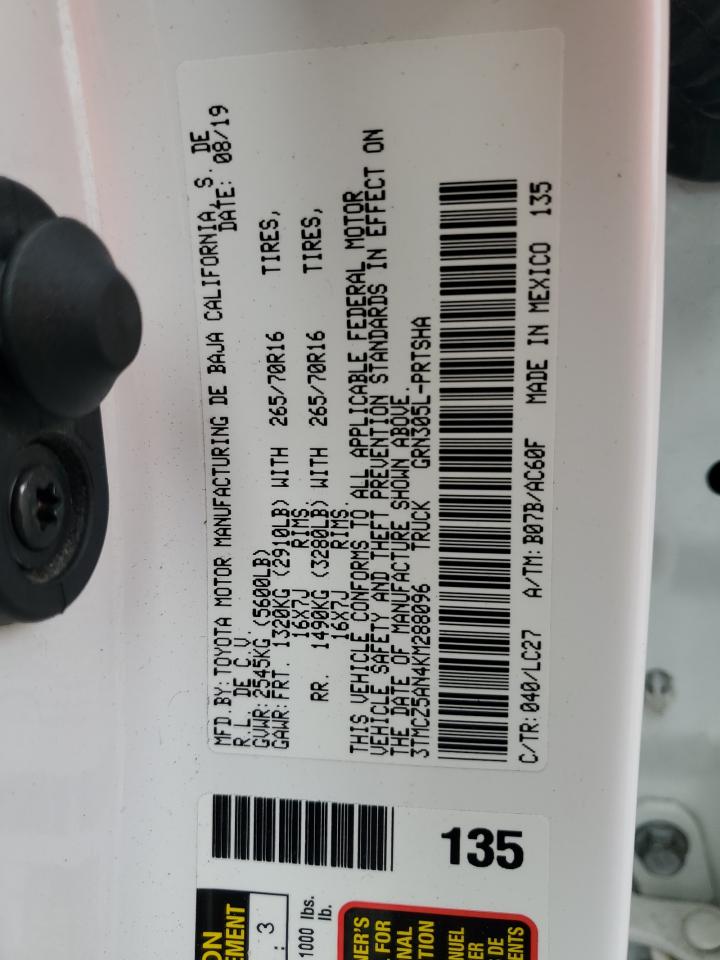 2019 Toyota Tacoma Double Cab VIN: 3TMCZ5AN4KM288096 Lot: 81342675