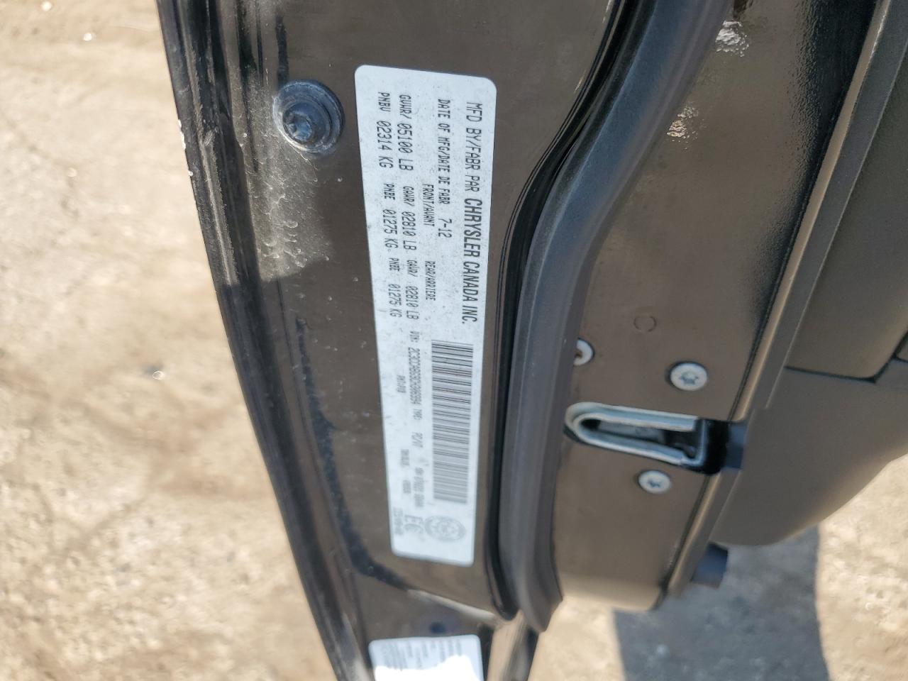 2012 Chrysler 300 S VIN: 2C3CCABG9CH306994 Lot: 80608375