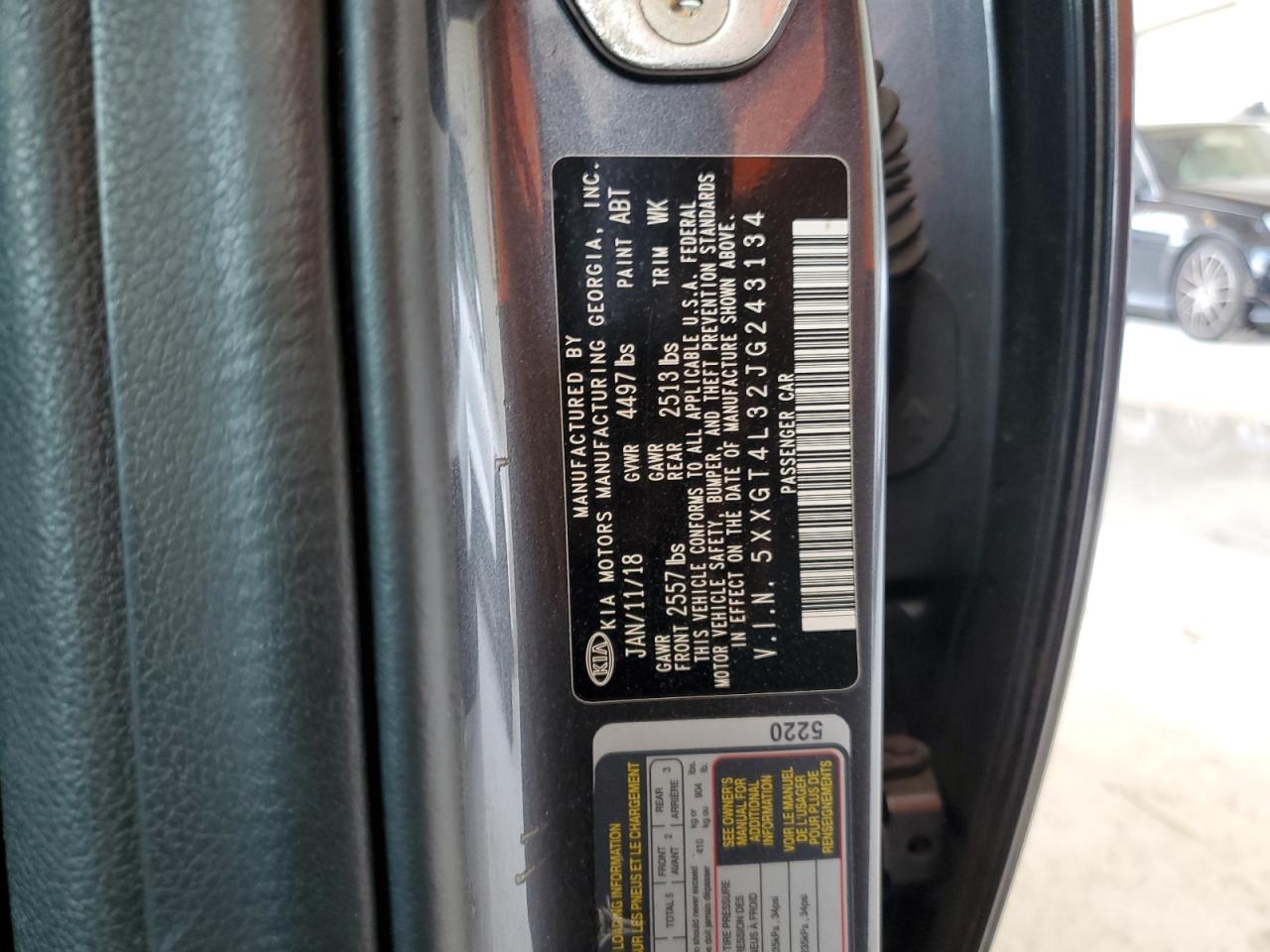 2018 Kia Optima Lx VIN: 5XXGT4L32JG243134 Lot: 80061045