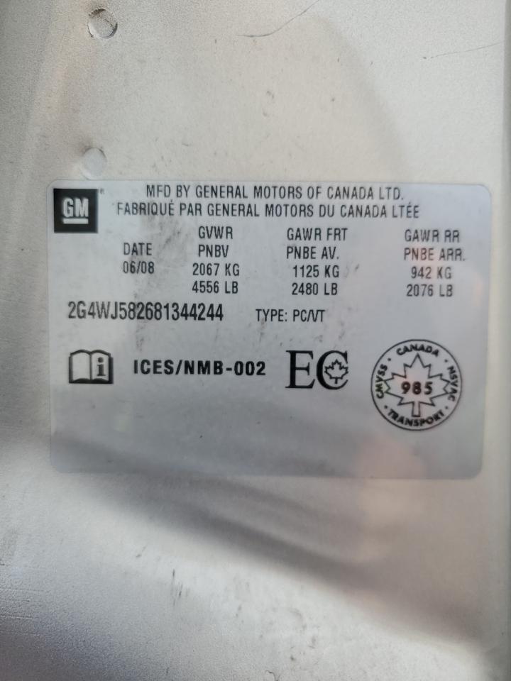 2008 Buick Allure Cxl VIN: 2G4WJ582681344244 Lot: 81034875