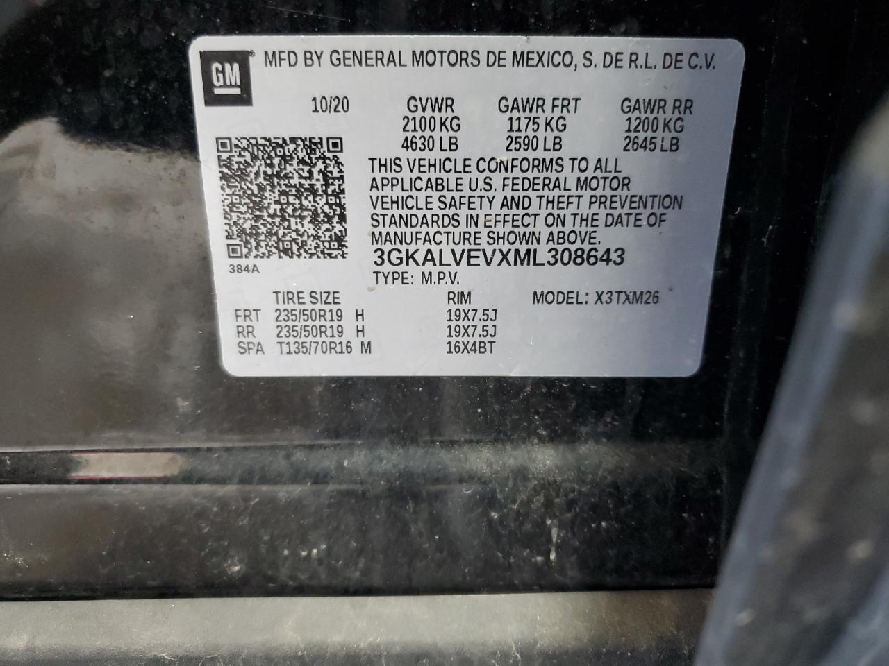 2021 GMC Terrain Slt VIN: 3GKALVEVXML308643 Lot: 71613355