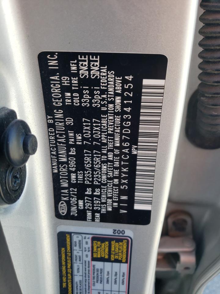 2013 Kia Sorento Lx VIN: 5XYKTCA67DG341254 Lot: 80728305