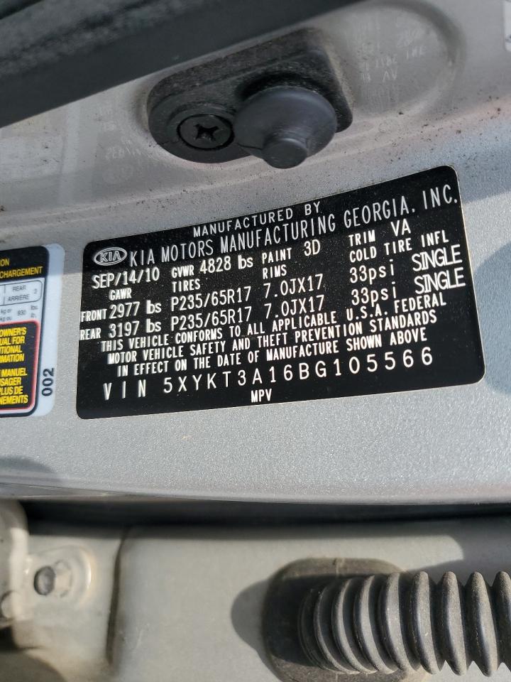 2011 Kia Sorento Base VIN: 5XYKT3A16BG105566 Lot: 81494995