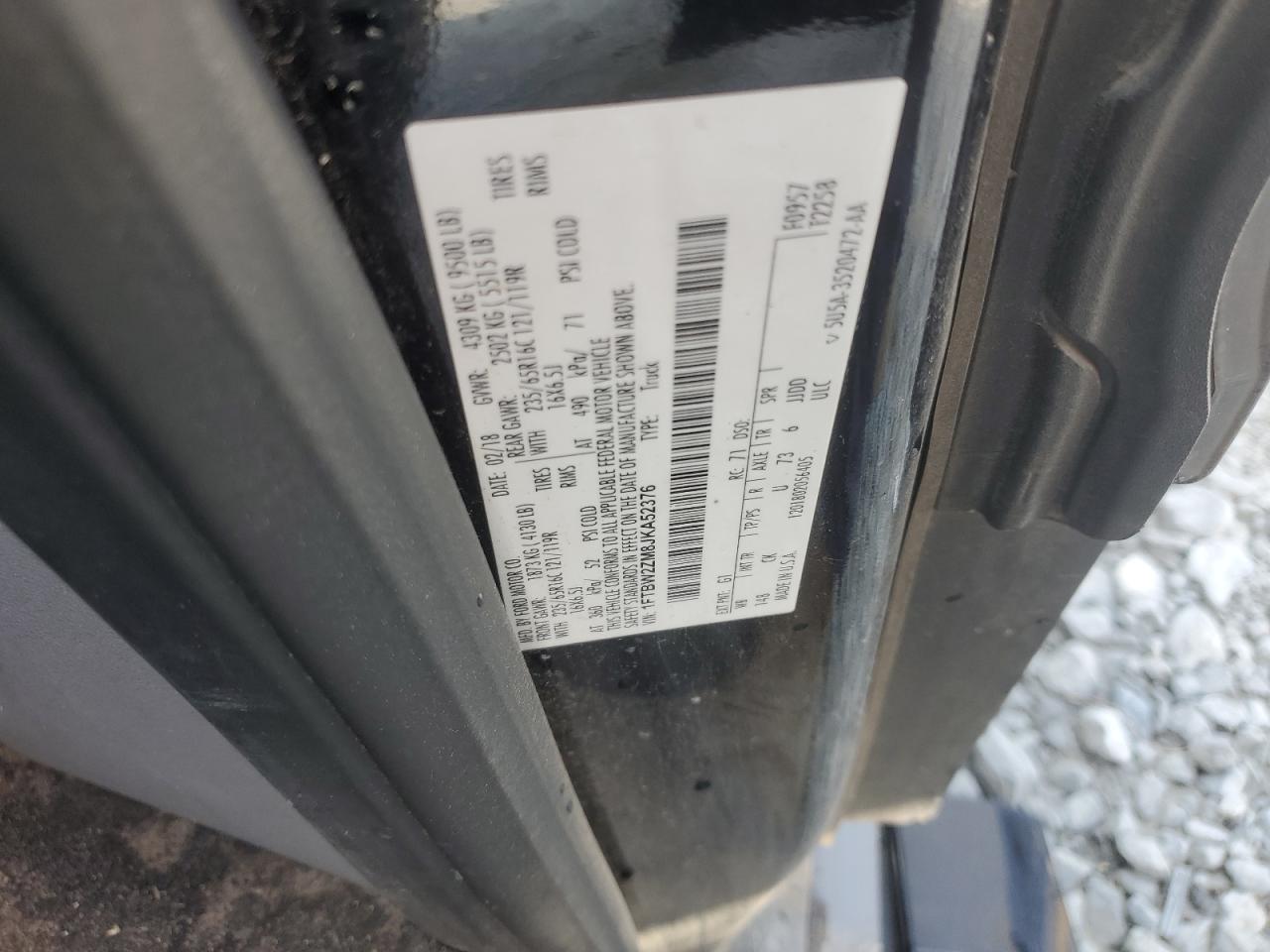 2018 Ford Transit Van T-350 Lo VIN: 1FTBW2ZM8JKA52376 Lot: 81079795