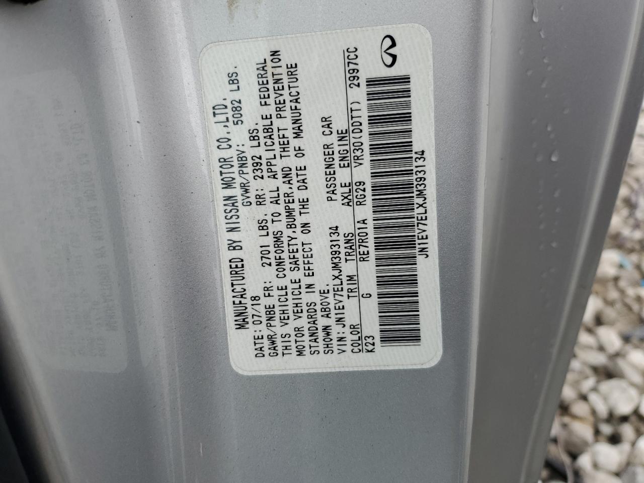 2018 Infiniti Q60 Luxe 300 VIN: JN1EV7ELXJM393134 Lot: 83795965