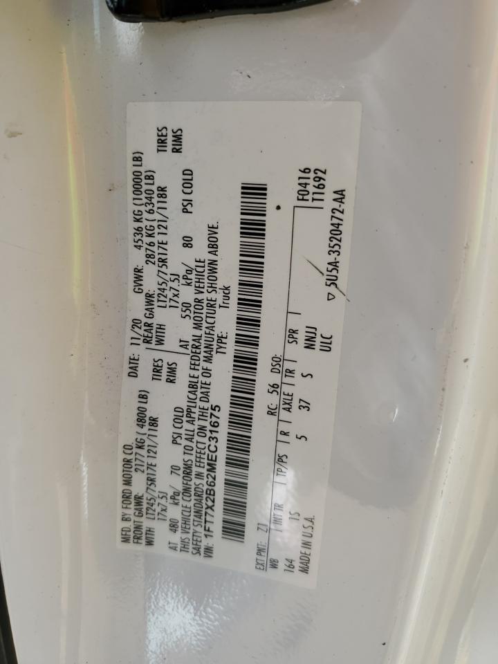 2021 Ford F250 Super Duty VIN: 1FT7X2B62MEC31675 Lot: 81483845