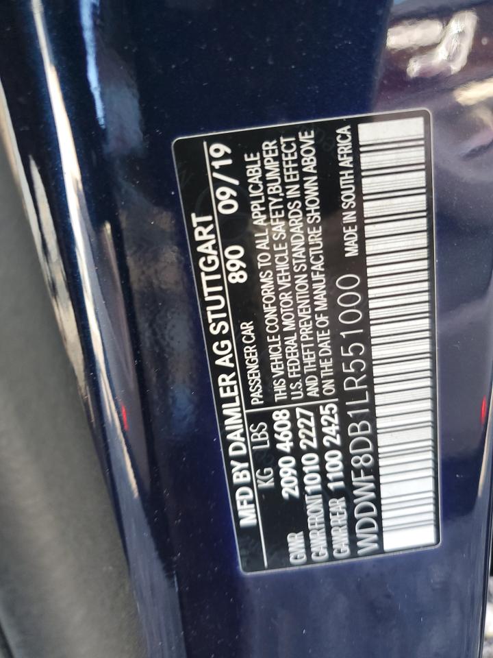2020 Mercedes-Benz C 300 VIN: WDDWF8DB1LR551000 Lot: 82172845