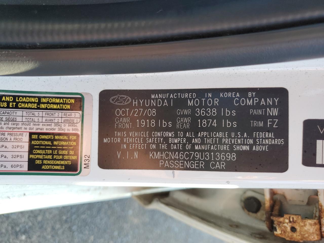 2009 Hyundai Accent Gls VIN: KMHCN46C79U313698 Lot: 80507615