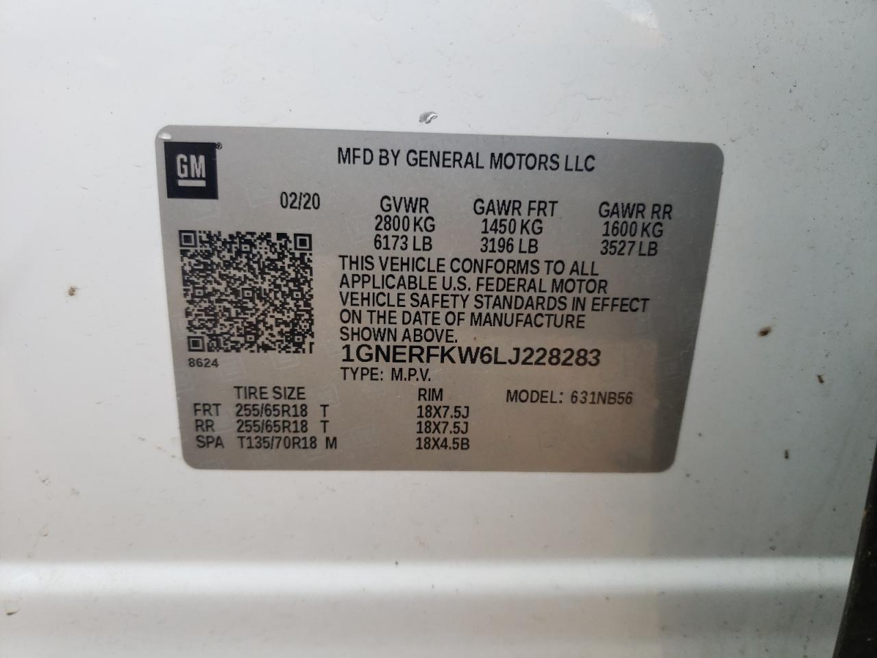 2020 Chevrolet Traverse Ls VIN: 1GNERFKW6LJ228283 Lot: 81711415