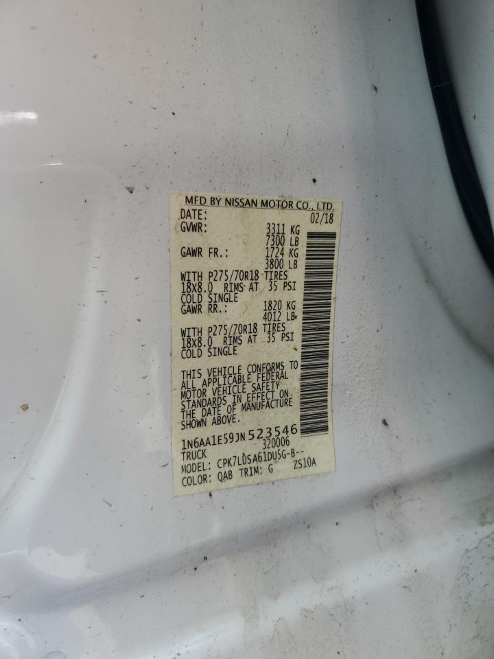 2018 Nissan Titan Sv VIN: 1N6AA1E59JN523546 Lot: 71510005