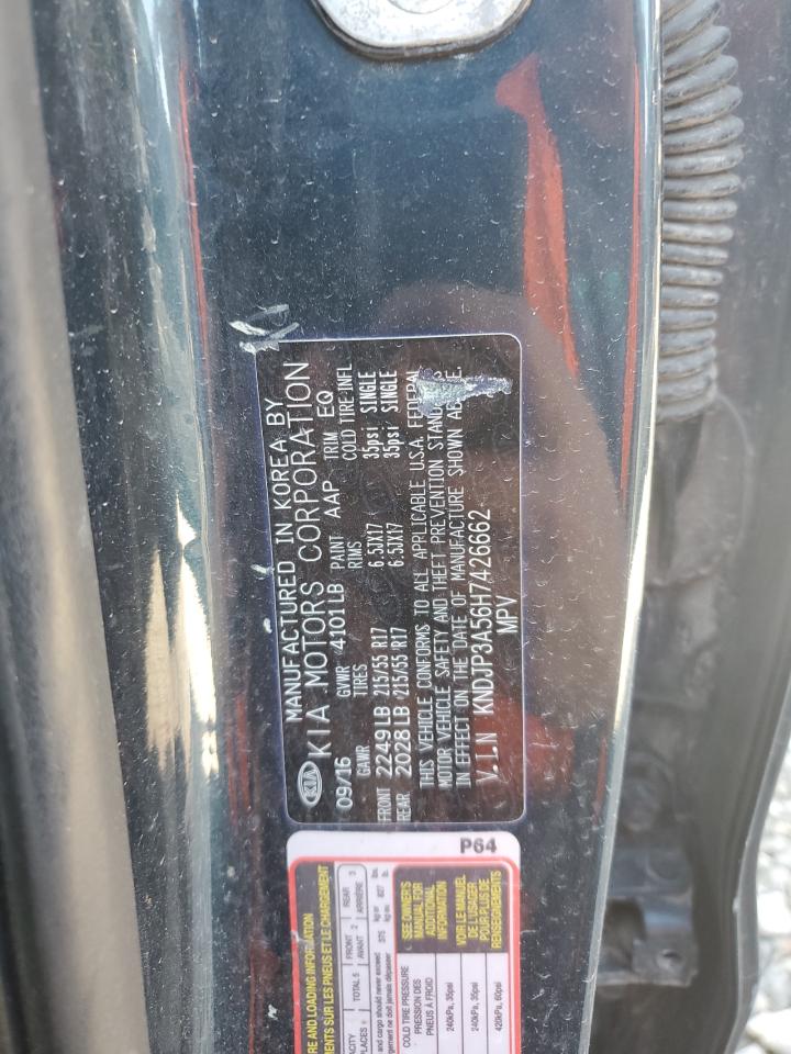 2017 Kia Soul + VIN: KNDJP3A56H7426662 Lot: 70762745