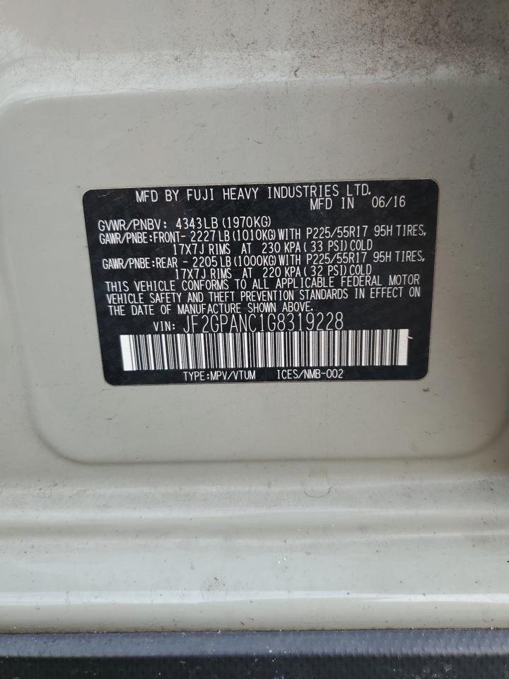 2016 Subaru Crosstrek Limited VIN: JF2GPANC1G8319228 Lot: 81256175