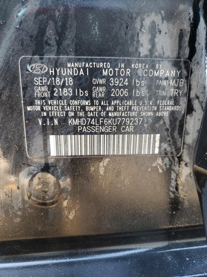 2019 Hyundai Elantra Se VIN: KMHD74LF6KU779237 Lot: 81107295
