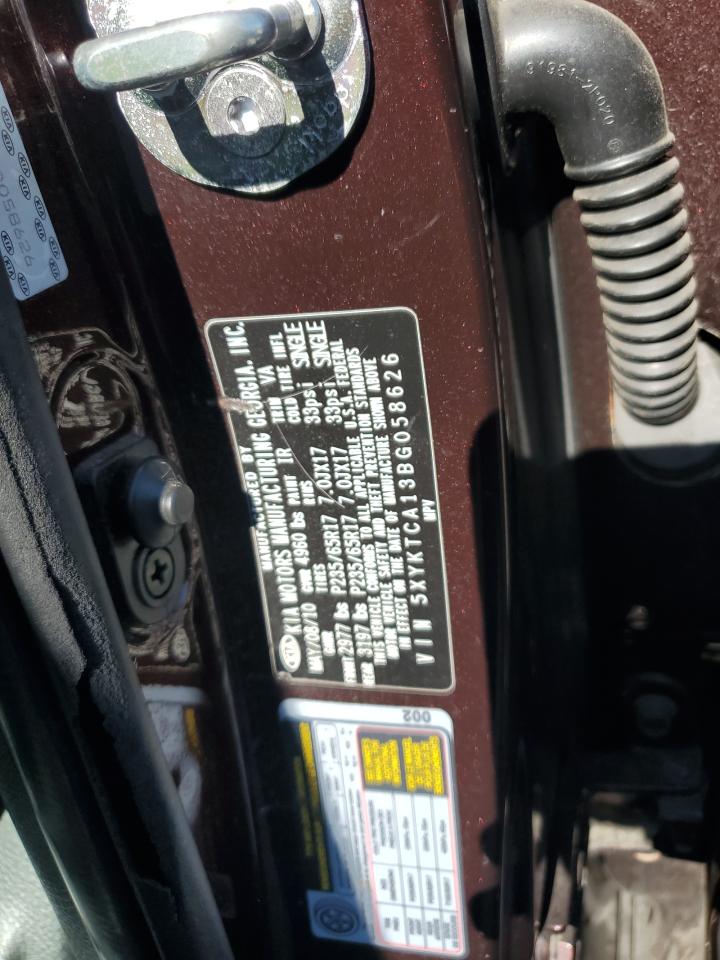 2011 Kia Sorento Base VIN: 5XYKTCA13BG058626 Lot: 71693995