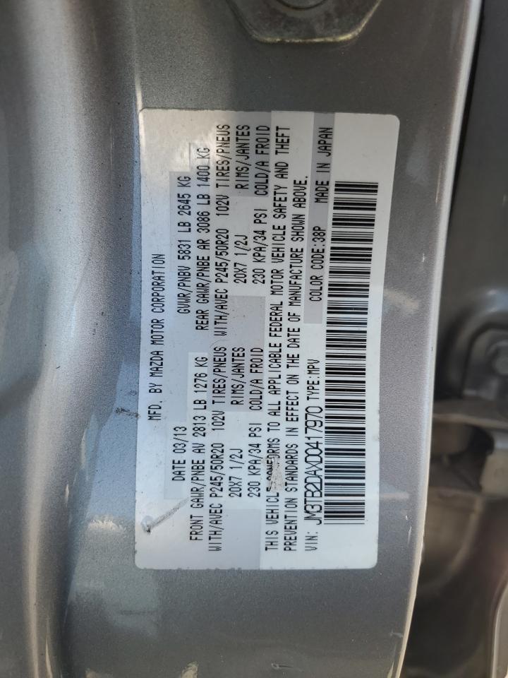 2013 Mazda Cx-9 Grand Touring VIN: JM3TB2DAXD0417970 Lot: 71644815